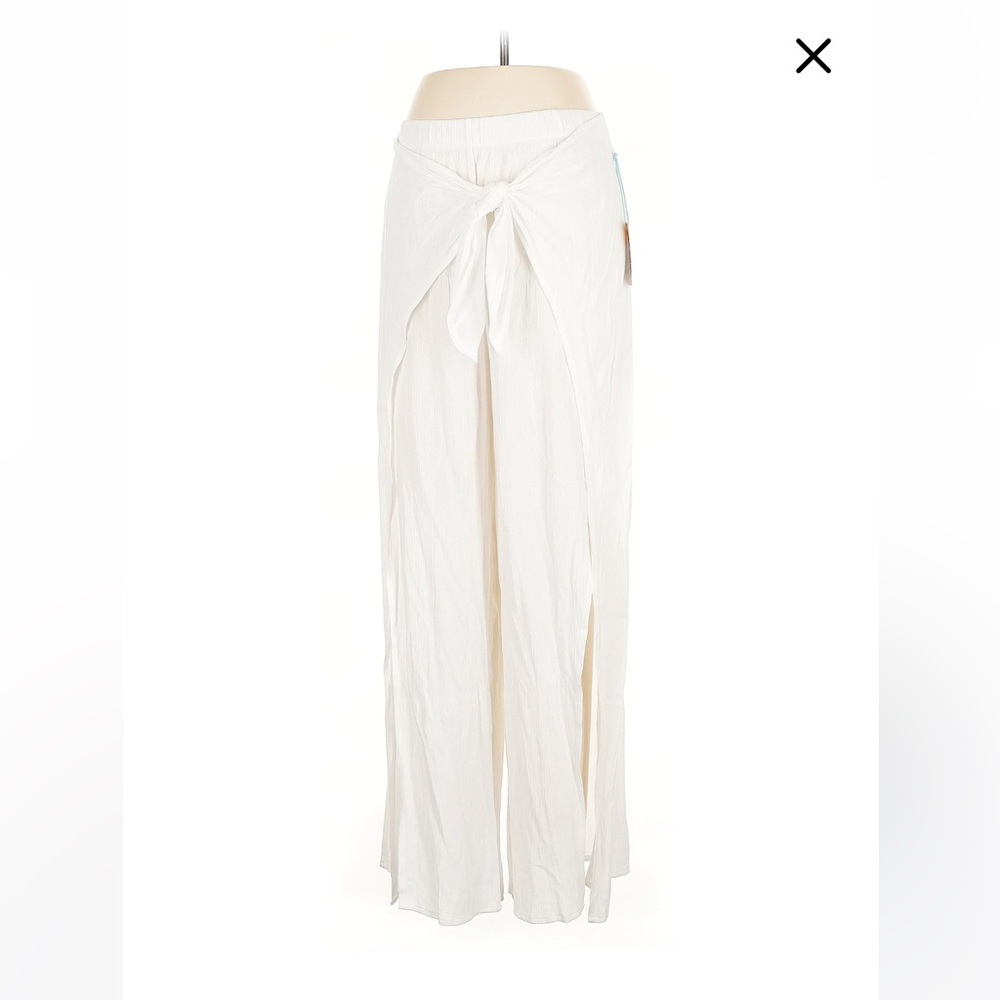 NWT Kona Sol White Sheer Tie-Waist Swim Coverup Pants